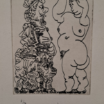 Ets, Picasso, Man, naakte vrouw en hond 4/50 – Bloch 1661